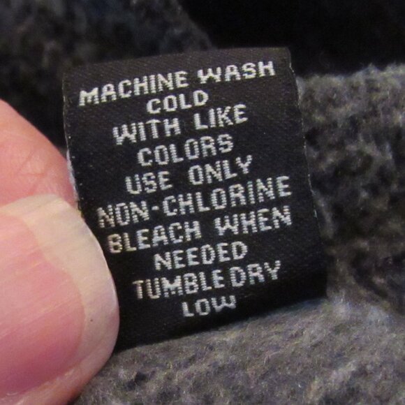 Knickerbocker Gray/Black Full Zip Sweater Fleece Interior Cotton/Poly Blend EUC - Picture 8 of 8